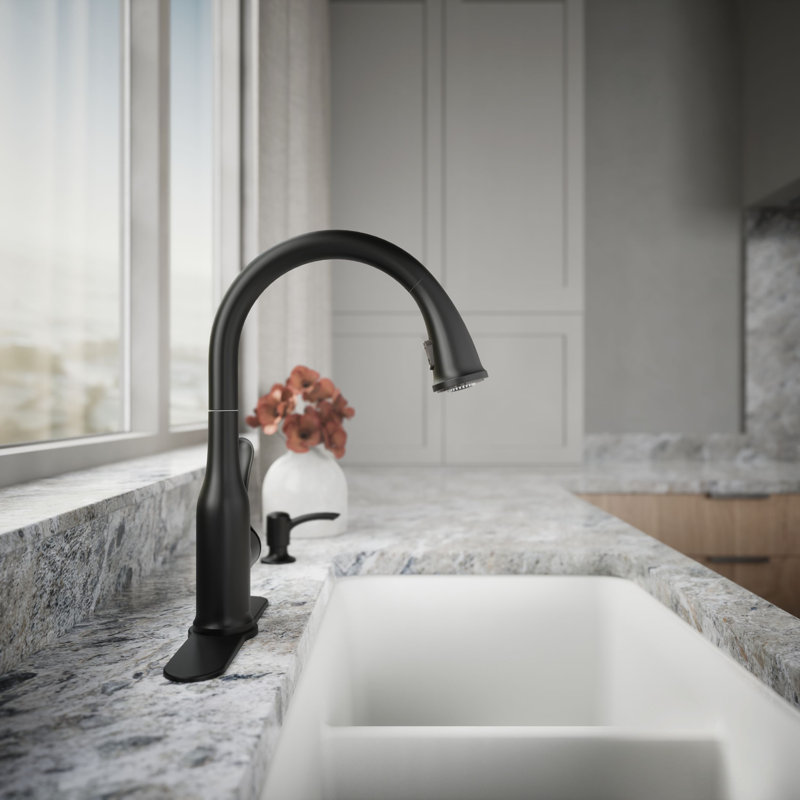 Motif Pulldown Kitchen Faucet, Matte Black