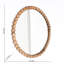 Miroir mural décoratif décoratif rond avec cadre en perles de bois naturel, 32 po