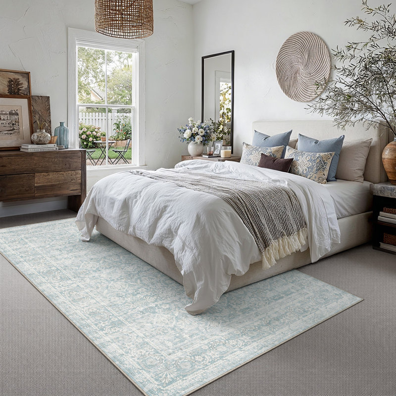 Tapis oriental GRANDA, Bleu, Rectangulaire 5 pi x 7 pi