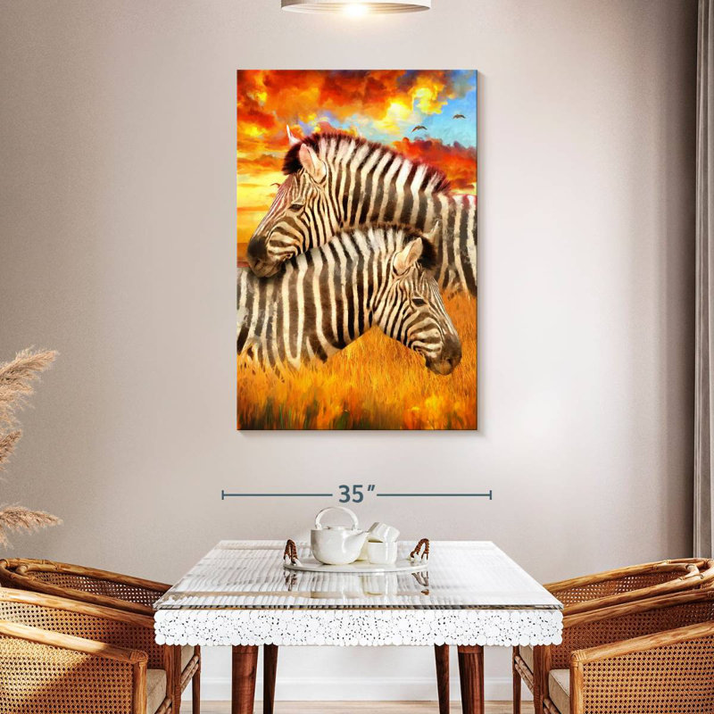 Brampt Snuggling Zebras, 48" H x 32" W