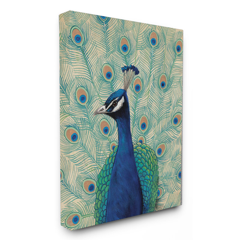 « blue peacock look left », impression, H 20 po x l 16 po, Toile