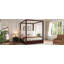 Lit à baldaquin avec tête de lit tapissier, structure en bois massif et conception sans sommier, parfaite pour les chambres modernes et élégantes (matelas non inclus)-873014418-873014419