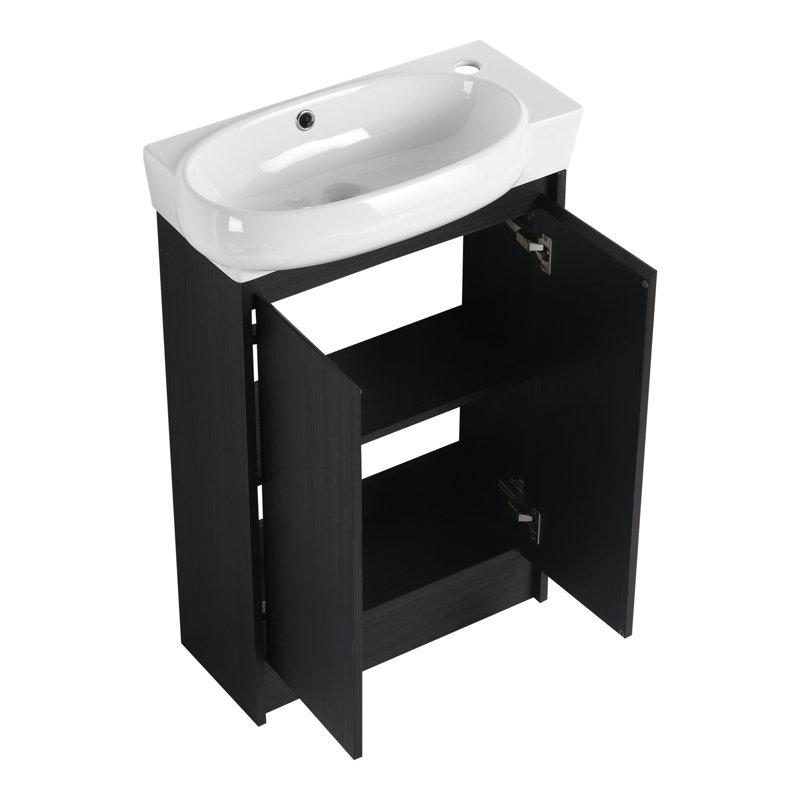 23" Freestanding Bathroom Vanity with Sink, Black Chestnut