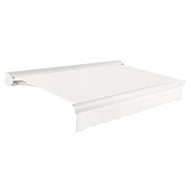 Auvent rétractable avec cassette Awntech Key West, Côté droit, Blanc, H 9,38 po x l 240 po x P 120 po