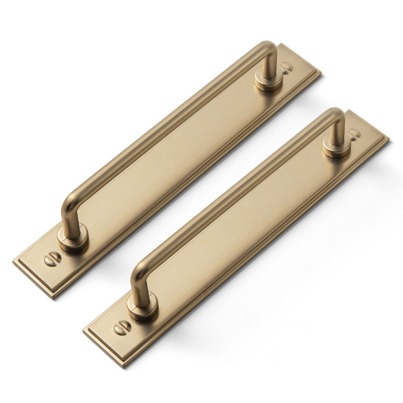 Sleek Bar Pull With Backboard Multipack, Antique Brass, 7