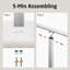 Porte-serviettes sur pied pour salle de bain H 43 po avec base en marbre 2 niveaux en acier inoxydable 18/8 brossé