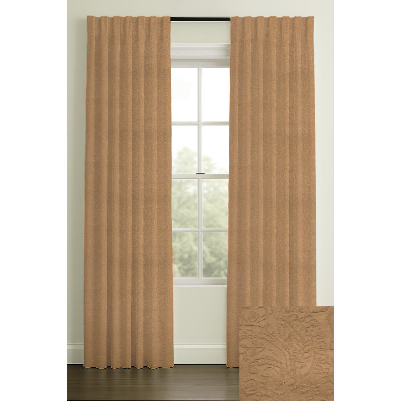Rod Pocket/Back Tab Double Lining Cotton Matelesse, Tan, 50" W x 132" L