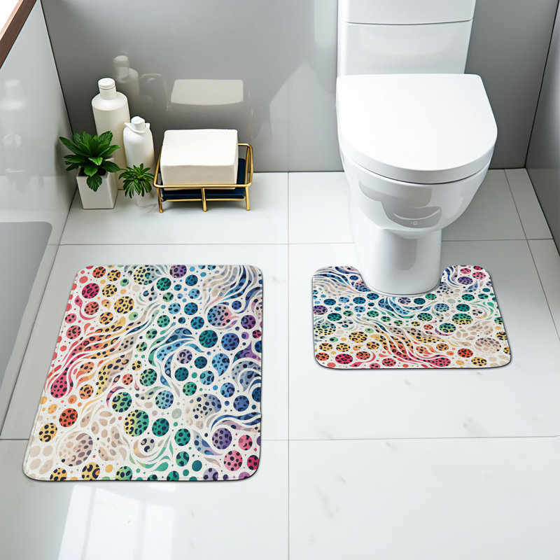  Tapis de salle de bain imprimé léopard 2 pièces