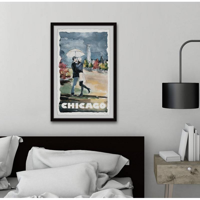 Rainy Day Rendezvous - Cadre photo, reproduction d'art sur papier, H 12 po x l 8 po x P 1,5 po