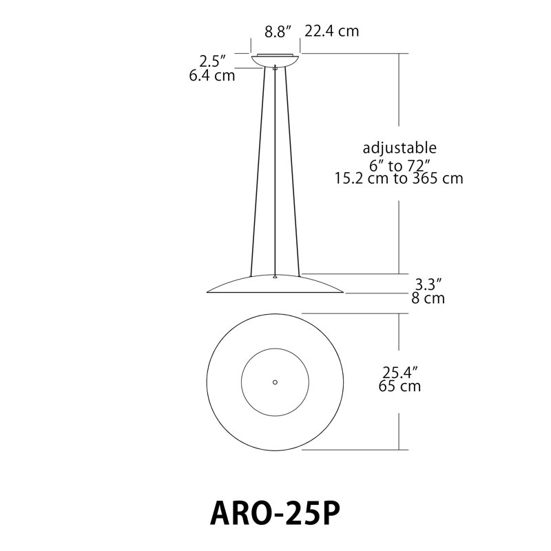 Aero 25" Pendant, Satin Nickel/White
