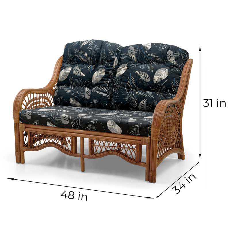 Ottoville 48" Rolled Arm Sofa, Black Leaf