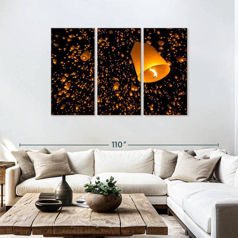 Rorry Lanterns In The Sky, 48" H x 74" W