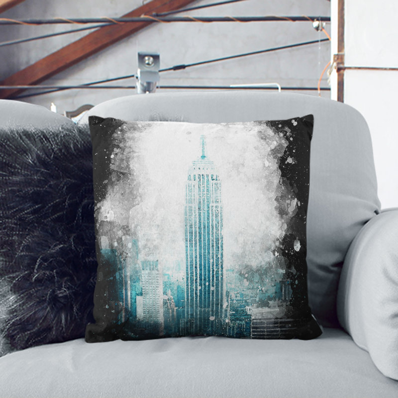 Empire State Building in New York Cushion with Filling, 40cm H x 40cm W x 15cm D
