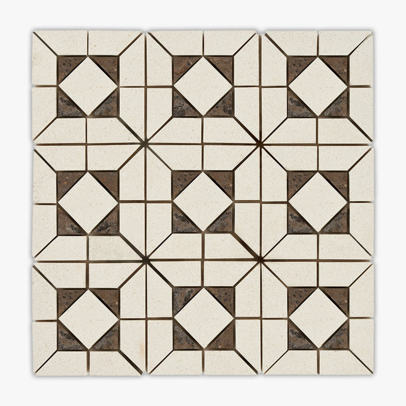 Brown Aino, Champagne Honed Rome Limestone Mosaic