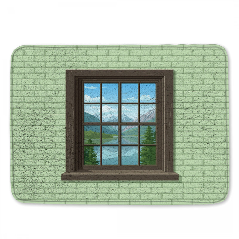 Mountain View Window Bath Mat, 34in W x 21in L