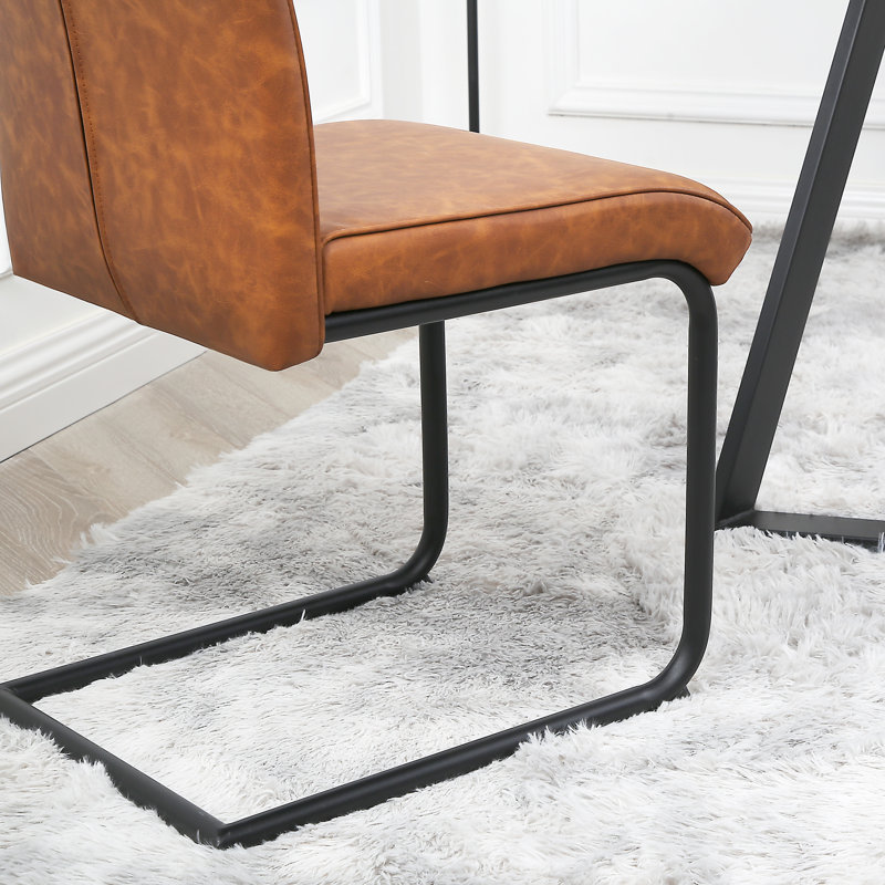 Cantilever Chair Set Asfand, Brown
