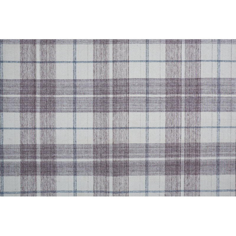 Tapis ivoire / gris tissé à plat à la main Pender, Rectangle 3 pi 6 po x 5 pi 6 po