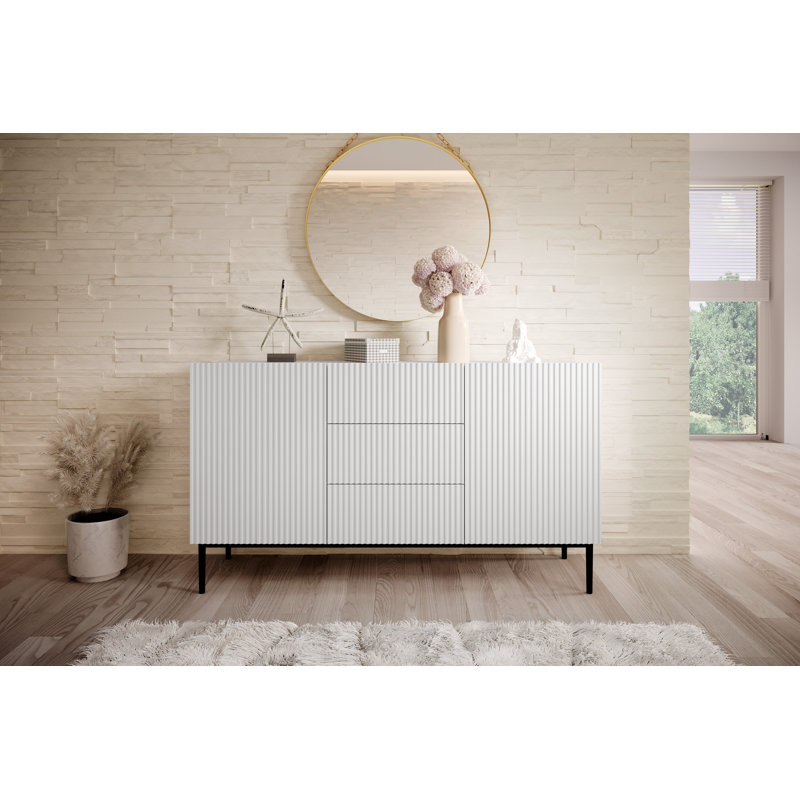 Amhad NICOLE CHEST OF DRAWERS 150 2D3SZ, White/Black