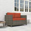130cm Wide Rectangle Wicker Loveseat with Cushions-39891284