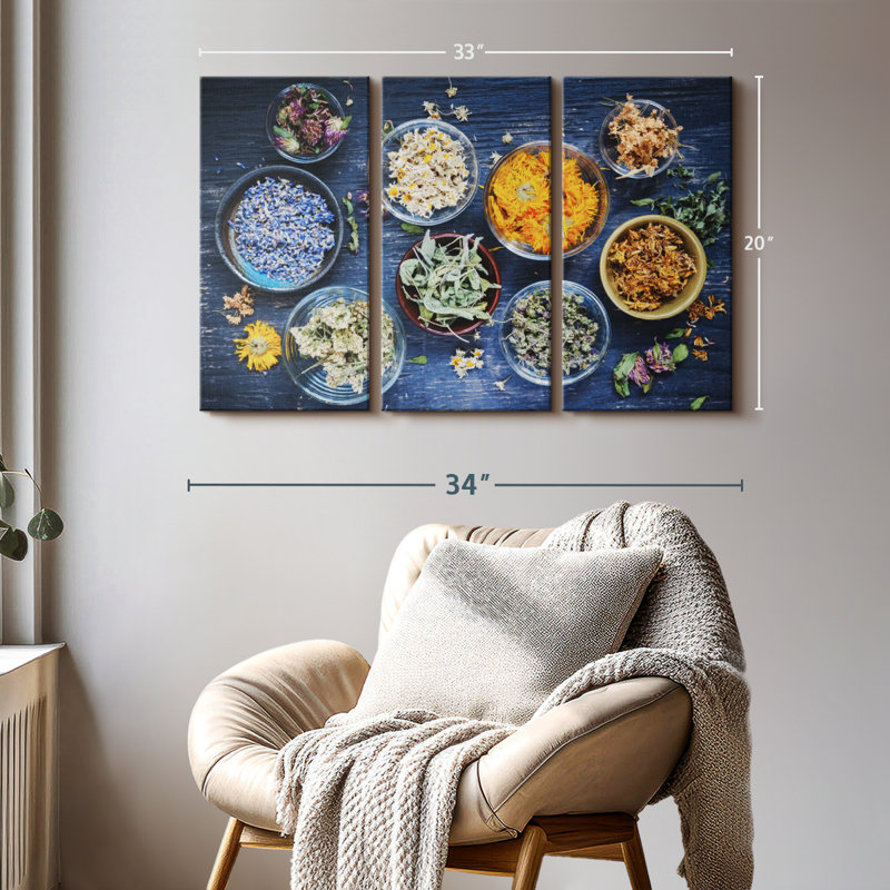 «Dried Herb Bowls» sur, H 20 po x l 33 po