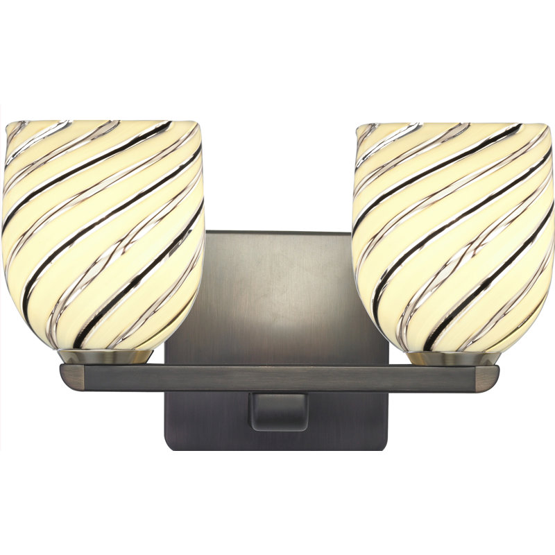 Éclairage pour meuble-lavabo brun 2 lumières Bimbi, Nickel satiné
