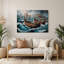 Art mural nautique scandinave maritime gris en métal-399693487