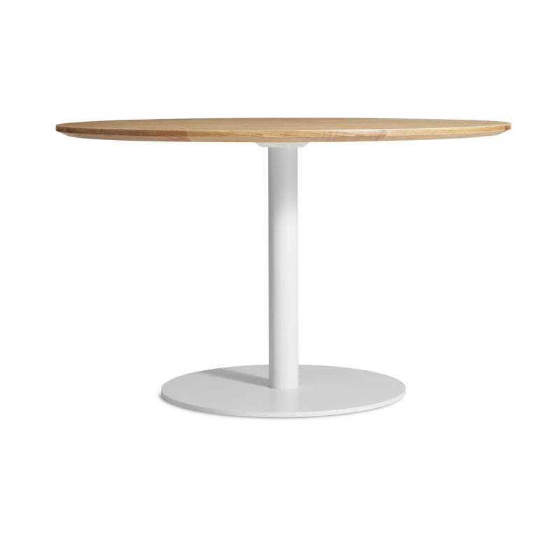 Table de salle à manger Easy Easy, Chêne blanc, Blanc mat, H 29 po x l 48 po x L 48 po