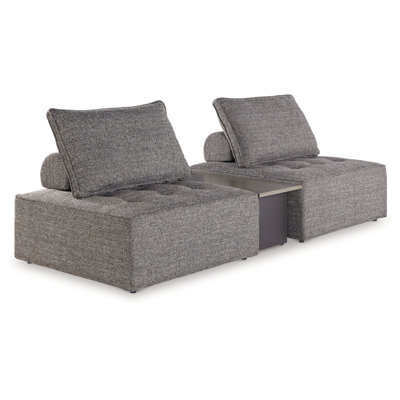 Smithers 76'' Wide Reversible Steel Patio Sectional with Cushions