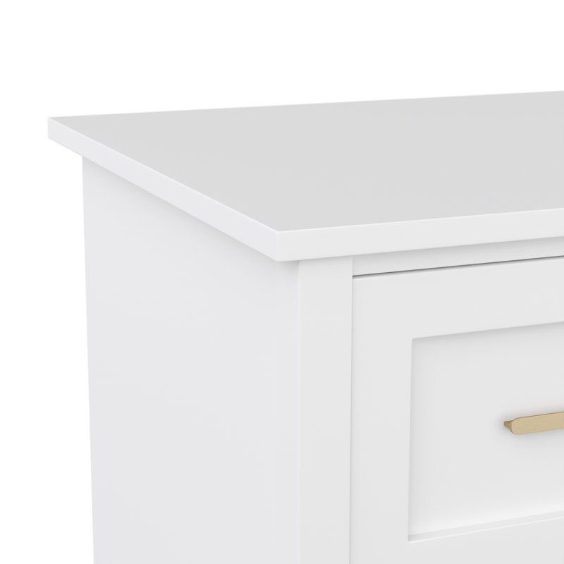 Martha Stewart Teague Shaker Style Home Office Desk with Storage, White
