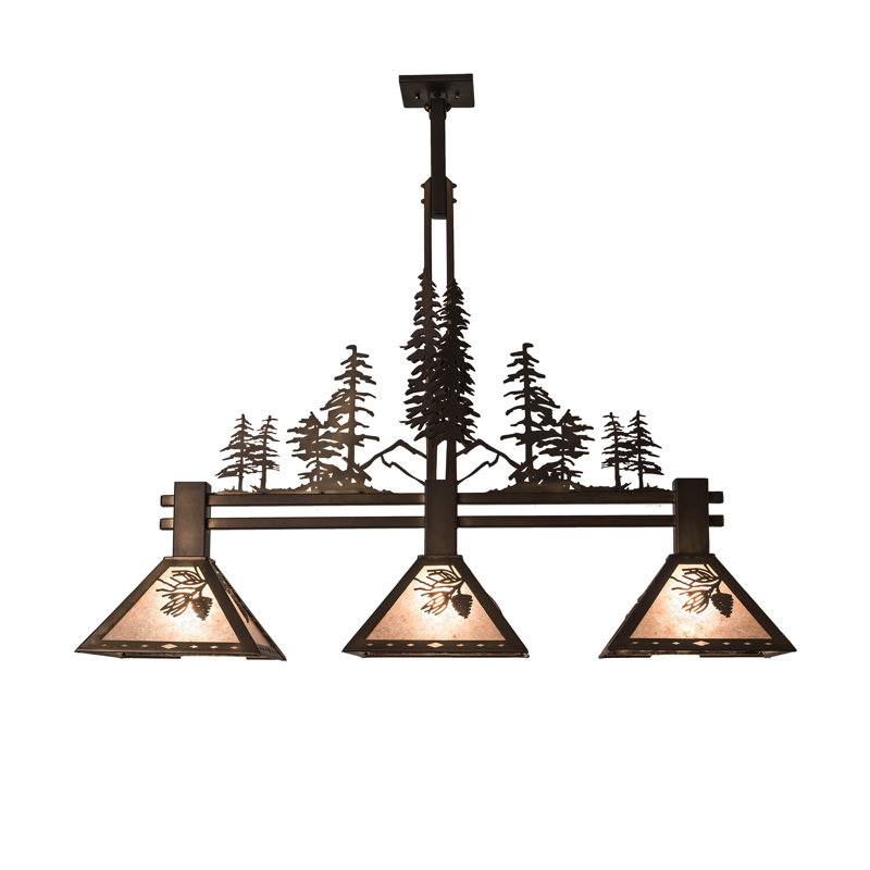 Luminaire suspendu linéaire à 3 lumières pour table de billard Winter Pine