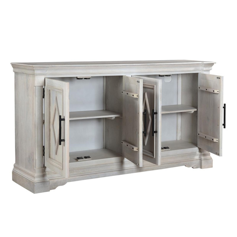71'' W Solid Wood Sideboard, White