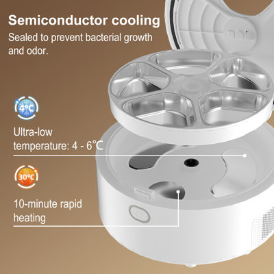 Automatic Cat Wet Food Feeder  Pro Cooling/Heating - App Scheduling, Pet-Safe 30℃ Heat, Camera & Dishwasher Safe