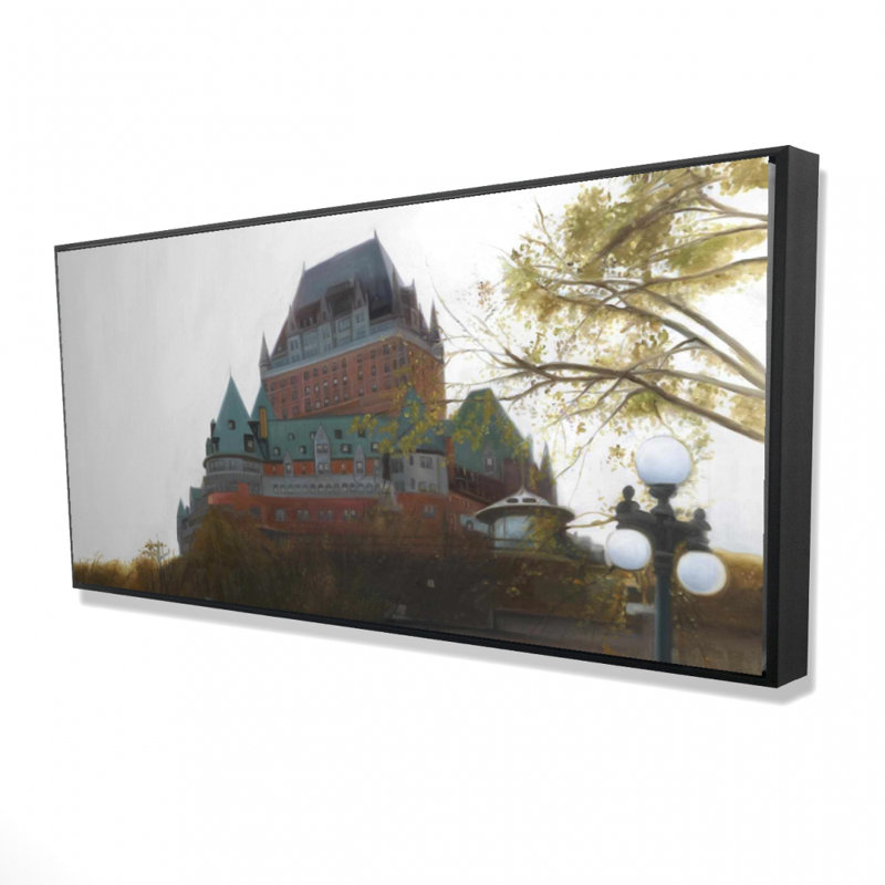 Le château de frontenac in autumn - 24"x48" Framed canvas