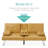 Owlex Modern Convertible Futon Sofa w/ Removable Armrests, 2 Cupholders-1055220606