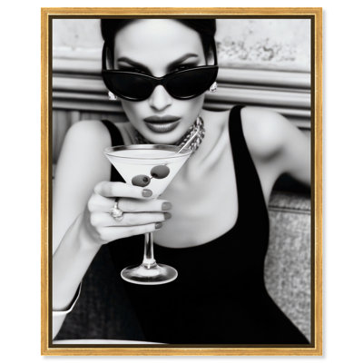Midnight Sip Graphic Art Canvas