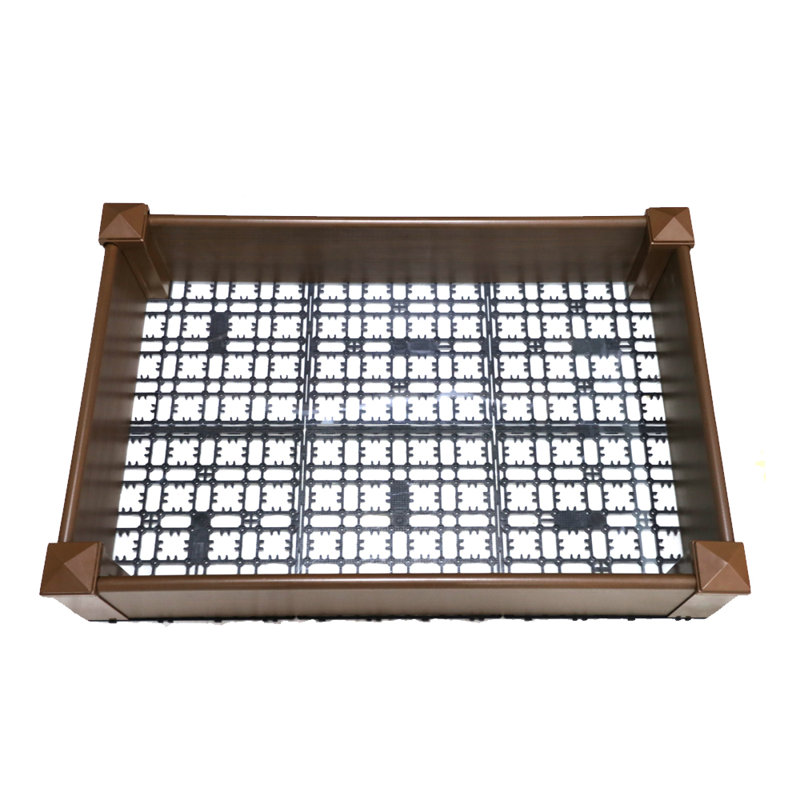 Lit de jardin surélevé en composite, Teck péruvien, H 8 po x l 35,75 po x P 36,75 po