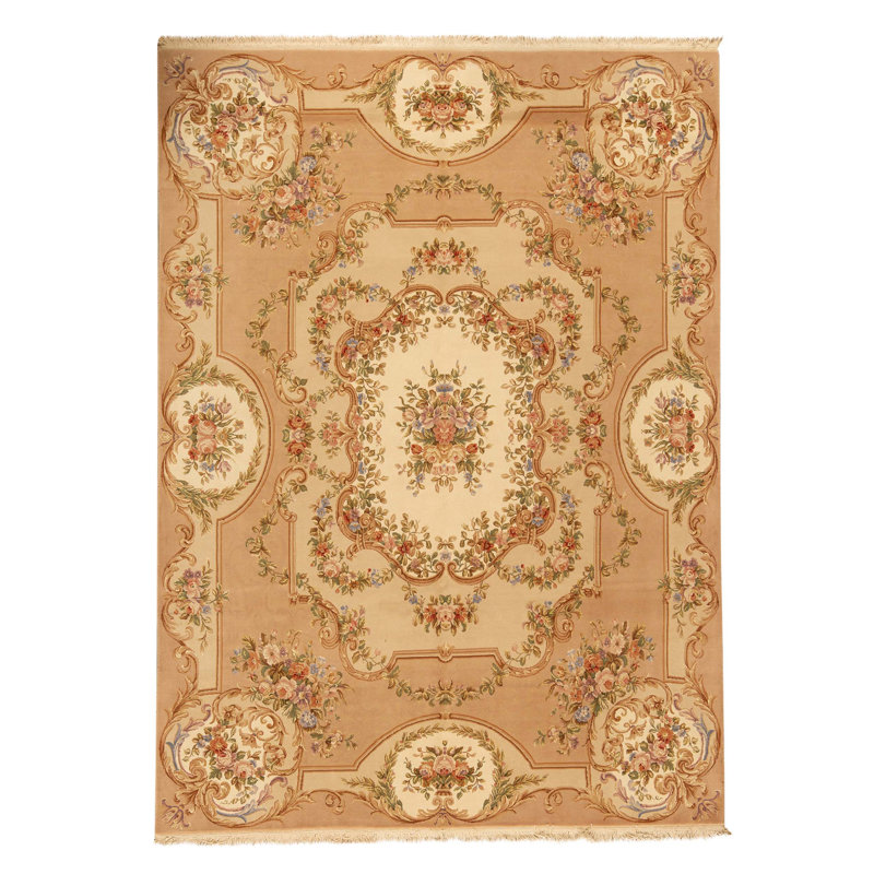 Hand Knotted Area Rug in Beige