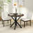 36'' Round Farmhouse Dining Table for 4 w/Stable Intersecting Pedestal Base-1484118142-1484118136