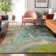 Premium Machine Washable Cerrito AMF588 Teal Rug