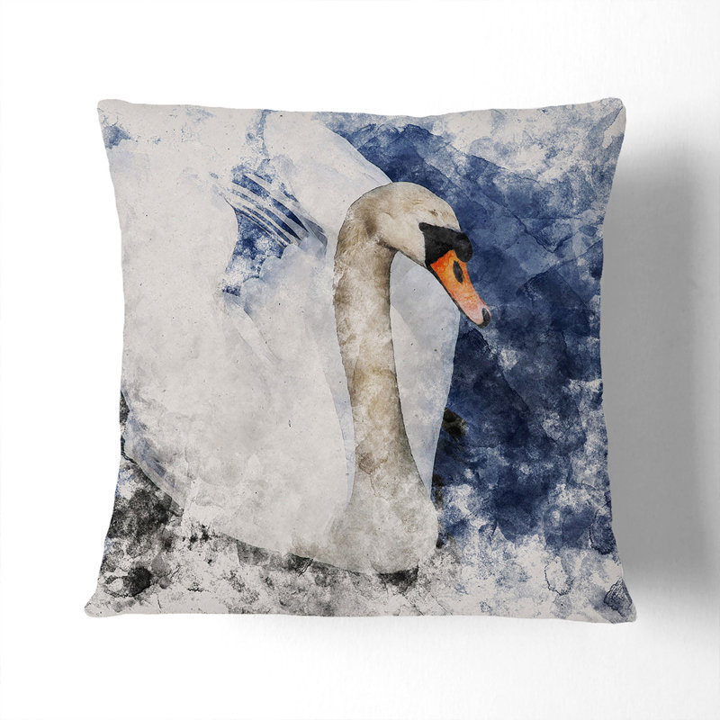 White Swan Vol.2 Scatter Cushion, 40cm H x 40cm W x 15cm D, Stone