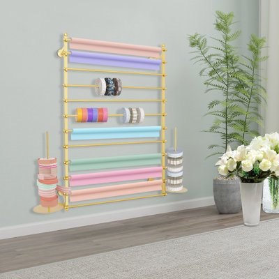 Wall-Mounted Display Rack Wrapping Paper Ribbon Holder
