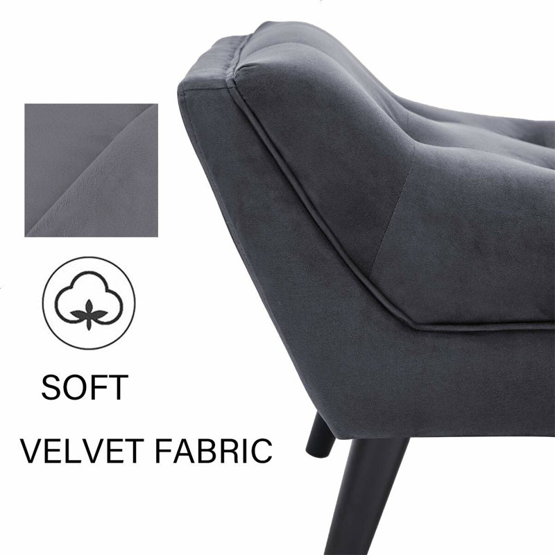 Banc rembourré Fetush, Gris foncé