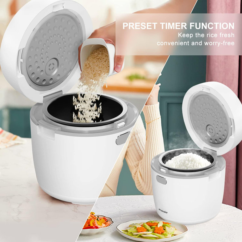 Mishcdea Small Rice Cooker 3-cup Uncooked, Mini Rice Cooker Ceramic Nonstick For 1-2 People, Multi Menus With Smart Touch Screen, Timer & Warmer, For Quinoa, Oats And Grains