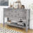 Cambridge Antique Console Table – 4 Drawers & Bottom Shelf – Retro Style, Solid Pine & MDF, Easy Assembly-761085899