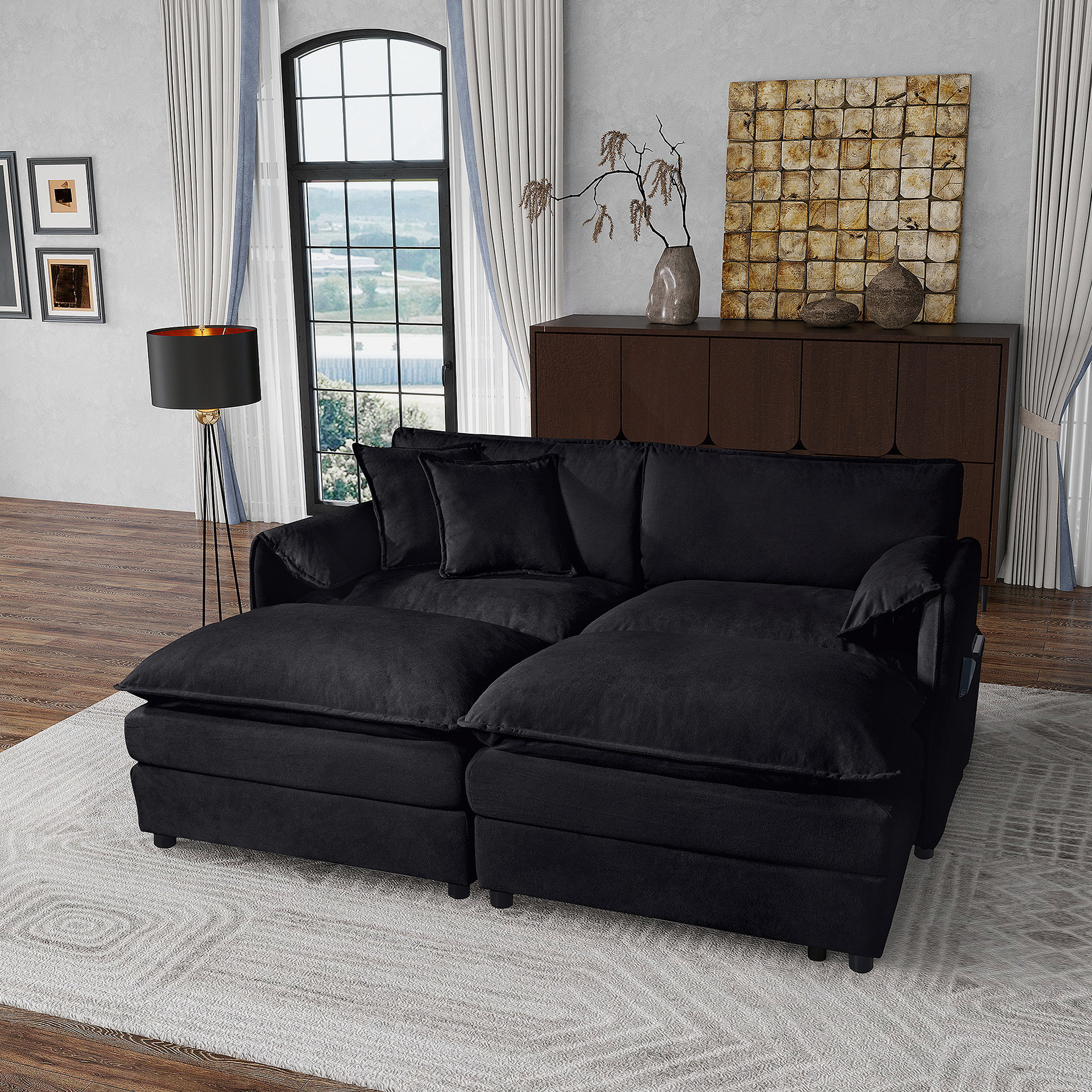 Sofa Multiple Latitude Run® Comfortable Modular Sofa with Multiple Functionalities ...