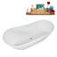 Baignoire autoportante 75 po et plateau autoportant avec drain 75 "Streamline-101698390