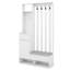 Arbre d'entrée polyvalent 6 en 1 avec banc de rangement rembourré, armoire à chaussures avec panneau perforé, portemanteau en bois avec 4 crochets-1746490136