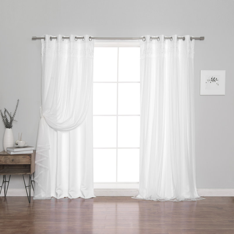 Loar Room Darkening Curtain Pair, 52" W x 84" L, White