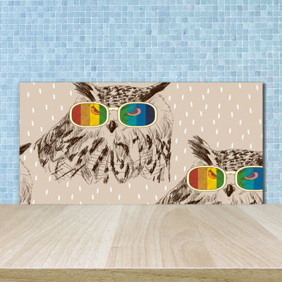 Larisa 50cm W x 100cm L Glass Peel and Stick Panel