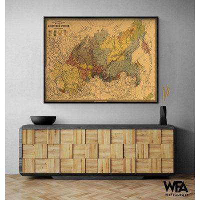 Carte éthnographique de la Russie asiatique 1870 par cartes anciennes, carte du Continent asiatique, décor asiatique antique, agence de voyage, cadeau de géographie